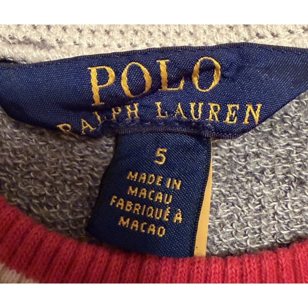 Polo Ralph Lauren Polo Bear Kids‎ Sweatshirt Size 5 Ski Winter Cozy Preppy - Picture 3 of 4